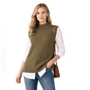 A New Day x Target - NWY Olive Green Ribbed Mock Neck Sweater Vest Sz M